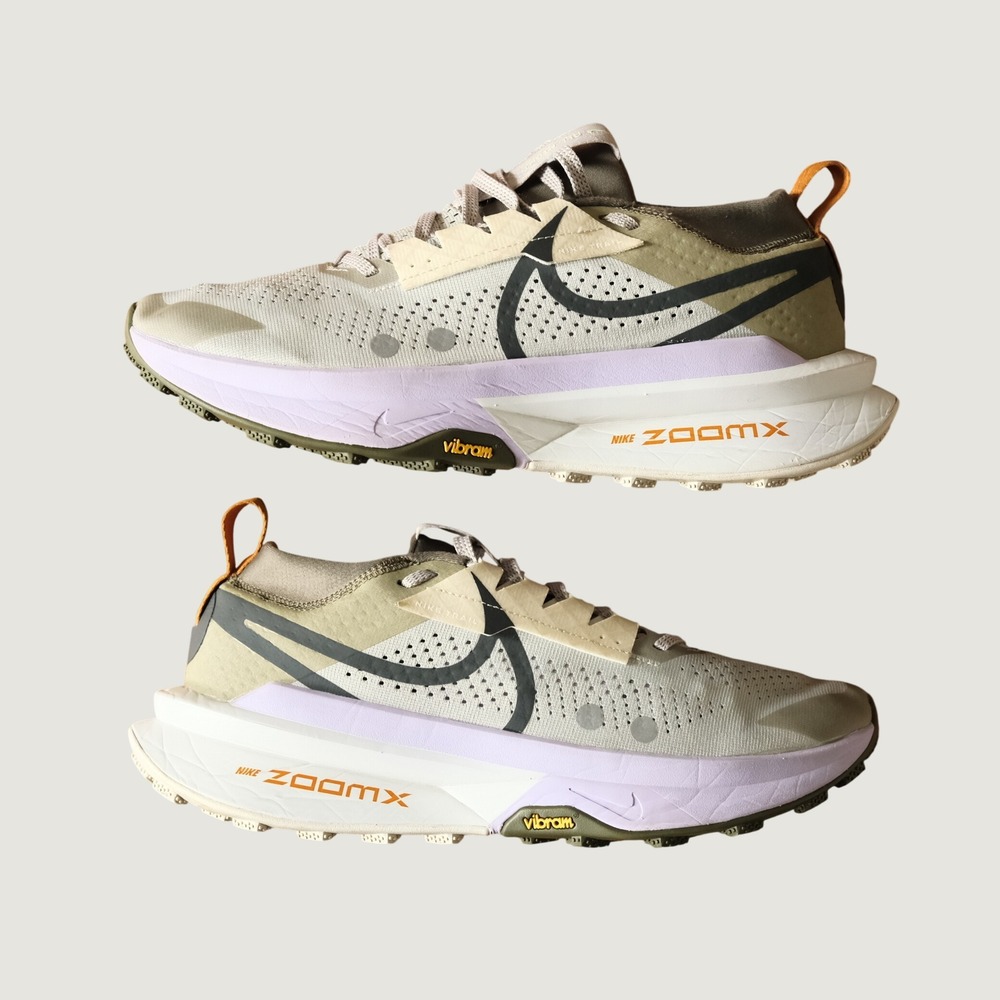 Nike Zegama 2 Trail Running Shoes White Olive Lilac ZoomX Vibram FD5190-003 10.5